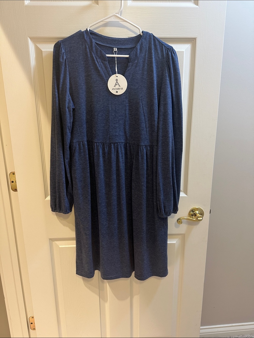Long-Sleeve Smocked Waist Dress